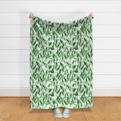 Large scale nature vibes - watercolor green leaves - painted watercolour tropical leaf pattern a557-13