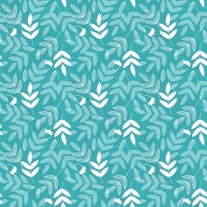 Leaves and acorns coordinate teal