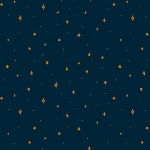 Gold Stars On Blue Fabric, Wallpaper and Home Decor | Spoonflower