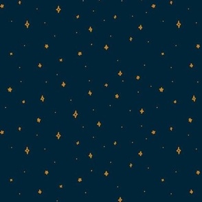 Doodle Stars - Gold on Navy