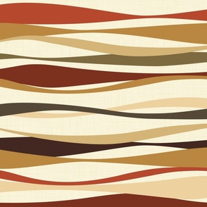 colorful roycroft ribbons light landscape - waves fabric