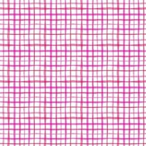 Pink Watercolor Plaid extra small  || geometric square grid