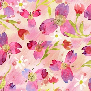 Playful Pink Watercolor floral