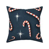 Candy Cane Dreams Christmas Navy Blue Jumbo Scale