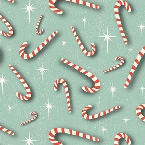 Candy Cane Dreams Christmas Mint Green Regular Scale