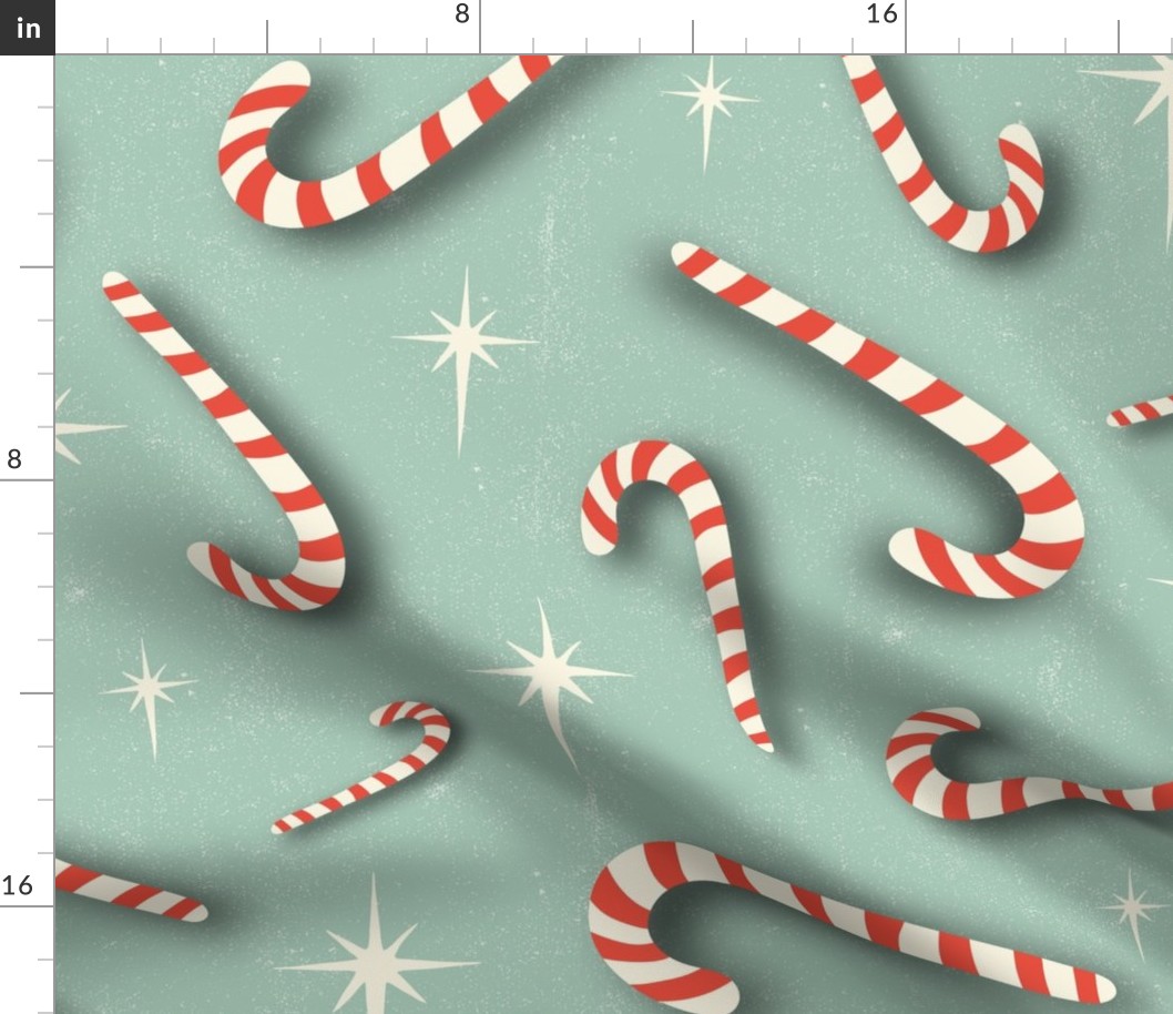 Candy Cane Dreams Christmas Mint Green Jumbo Scale