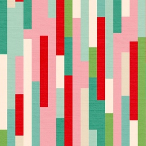 Retro Christmas Deco Lines Pattern - Medium