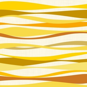 illuminating yellow ribbons landscape - waves fabric