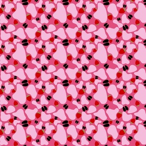Strawberry Cow Pattern On Pink