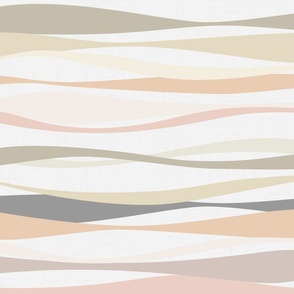 modern neutrals ribbons landscape - waves fabric