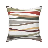 colorful earthy ribbons light landscape - waves fabric