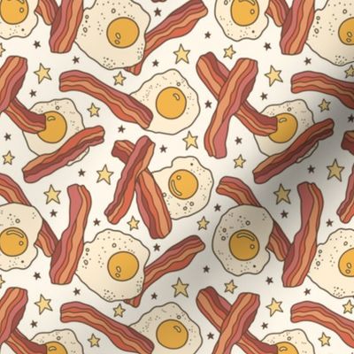 Bacon & Eggs with Stars on Cream (Medium Scale)