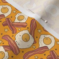 Bacon & Eggs with Stars on Orange (Small Scale)