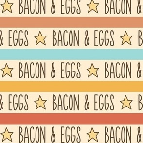 Bacon & Eggs Text Stripes with Stars (Large Scale)
