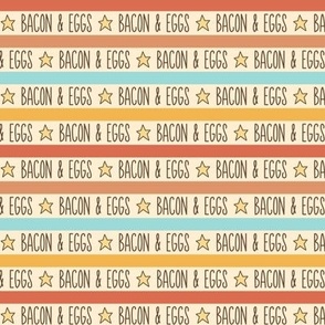 Bacon & Eggs Text Stripes with Stars (Small Scale)