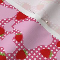 Strawberry Cow Pattern On Pink Plaid