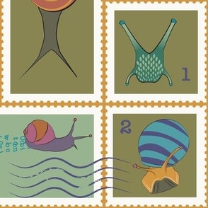 Snail Mail Postage Stamps Large