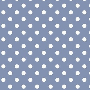 Dark Dotty: Faded Denim Blue & White Polka Dot