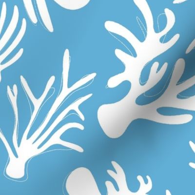 Seaside Dreams: Hand-Drawn Abstract Coral Print Design for Vibrant Soft Furnishings Jumbo