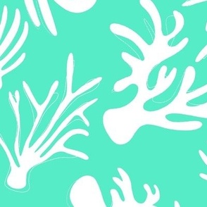 Seaside Dreams: Hand-Drawn Abstract Coral Print Design for Vibrant Soft Furnishings (Jumbo)