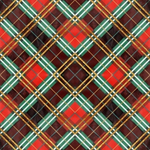 Christmas Tartan Noel Red Green Gold