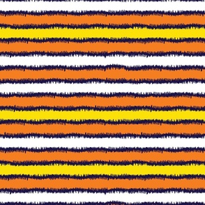 Block Print, Patch, Orange Navy Yellow, Stripe