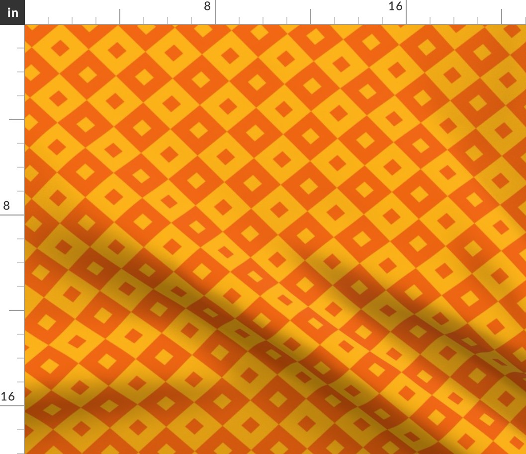 Geometric Pattern: Hollow Diamond: Tangerine Light