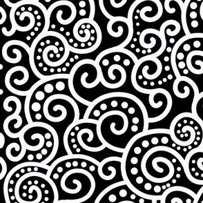 gingerbread pattern - black and white