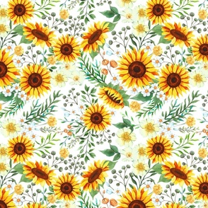  sunflower and daisies pattern