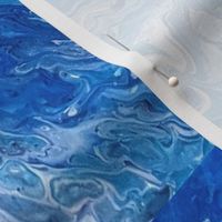 Shade of Blue & White Acrylic Pour Design