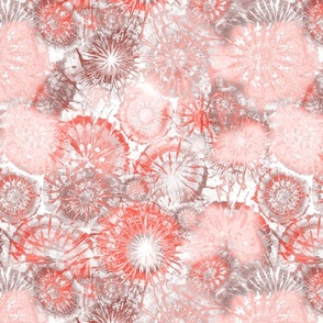 Pastel Spring Star Burst Shrooms Sea Urchins Red Coral