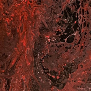 Red & Black Abstract  Acrylic Pour Design