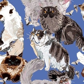 Cats a lot in electric blue Regular Scale