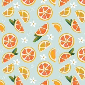 Fresh lemon and orange silces | floral citrus 