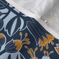  folk flowers on a navy blue background 6  