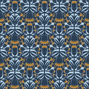  folk flowers on a navy blue background 6  