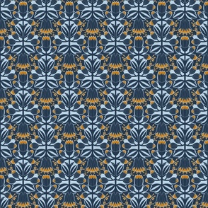  folk flowers on a navy blue background 4