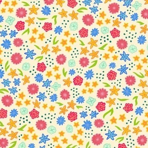 Ditsy Doodle Floral - cream/multi