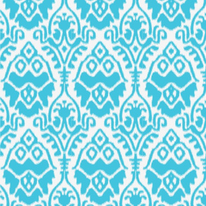 Turquoise and White Ikat