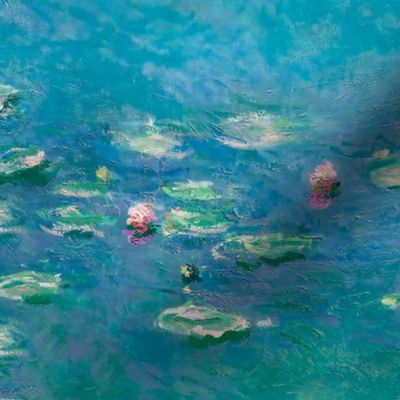 Claude Monet  Water Lilies in turquoise 