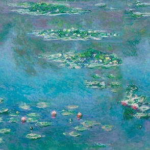 Claude Monet  Water Lilies in turquoise 