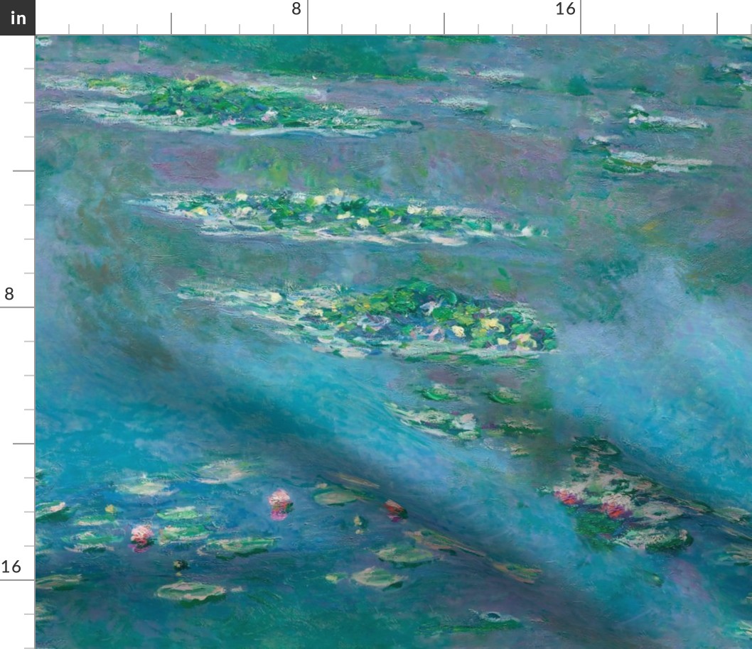 Claude Monet  Water Lilies in turquoise 