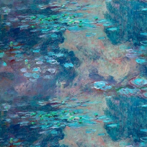 Claude Monet  Water Lilies in mixed blue