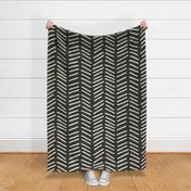 Herringbone Lines in Black (large scale)