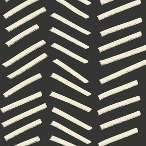 Herringbone Lines in Black (large scale)