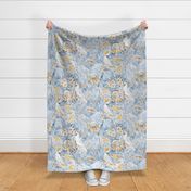 Cockatoos Cozy Cottage (blue) XL