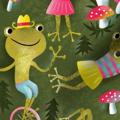 circus forest frogs / saturated / medium scale