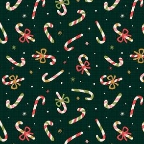 Candy canes. Christmas sweets. Small scale
