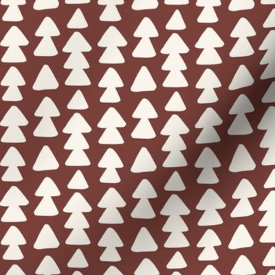 Medium Geometric Triangle Trees in Maroon Red