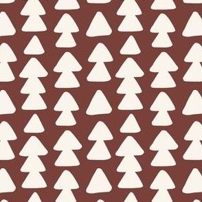 Medium Geometric Triangle Trees in Maroon Red